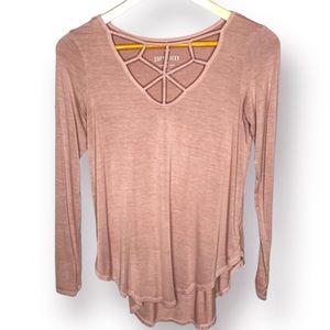 American Eagle Soft And Sexy Caged Strappy Long Sleeve Top